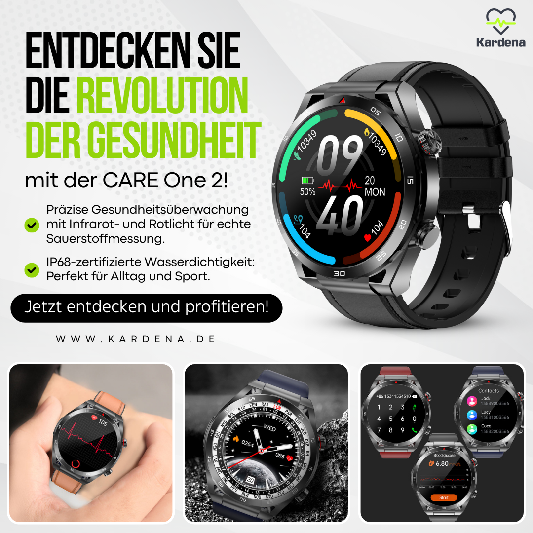 Kardena CARE One 2 - 2025 Premium Smartwatch with AI Assistance