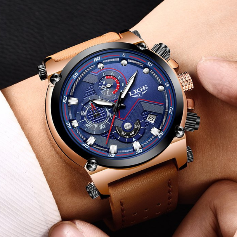 LIGE - Elegant Gold Watch