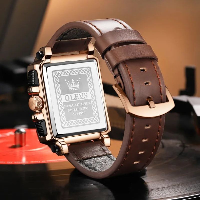 Square Dial Chronograph Watch