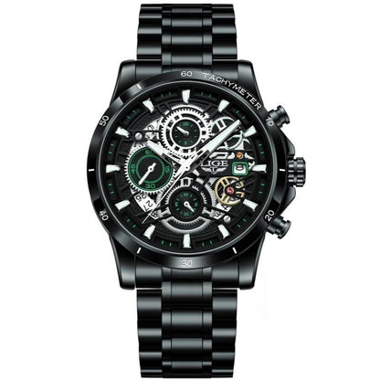 LIGE Skeleton Steel Watch - Trendy and Stylish Design