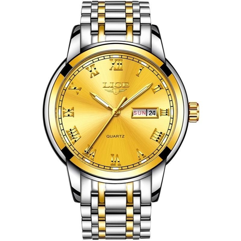 LIGE - Elegant Roman Steel Watch