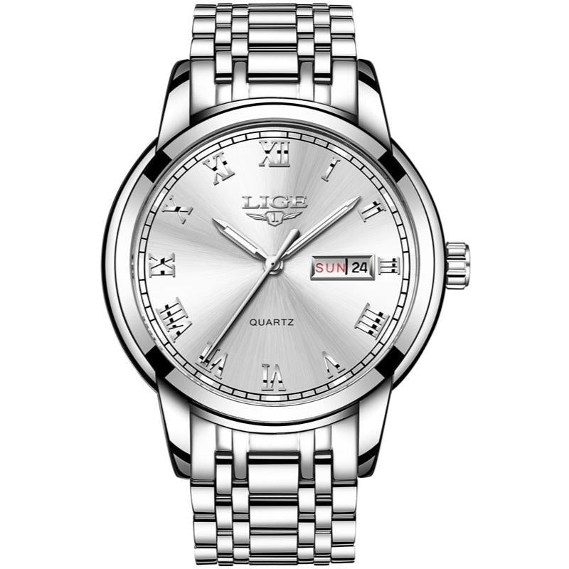 LIGE - Elegant Roman Steel Watch