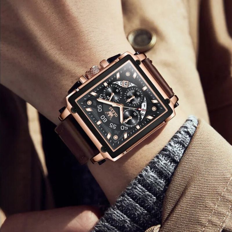 Square Dial Chronograph Watch