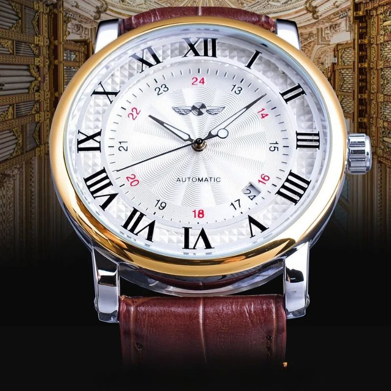 Fashionable Luxury Leather Fully Automatic Watch