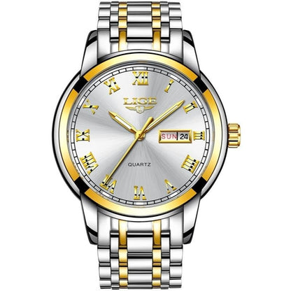 LIGE - Elegant Roman Steel Watch