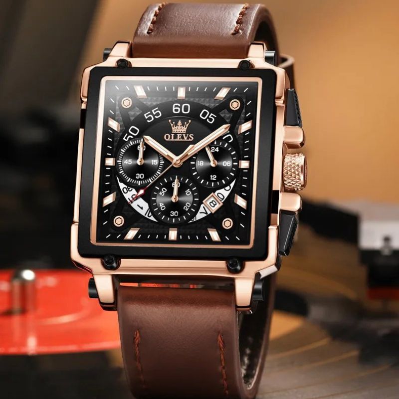 Square Dial Chronograph Watch