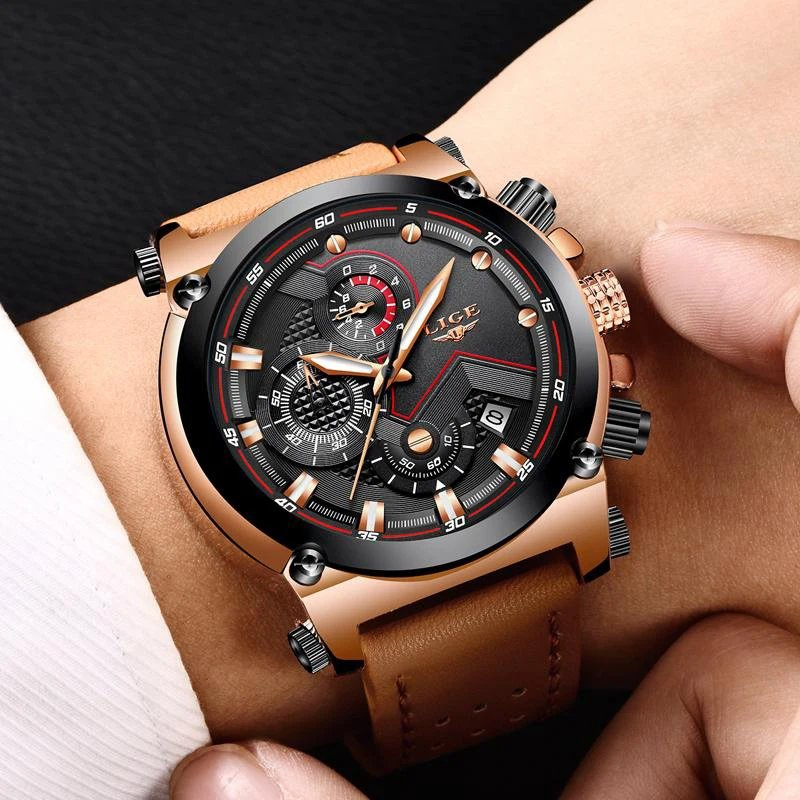 LIGE - Elegant Gold Watch