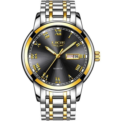 LIGE - Elegant Roman Steel Watch