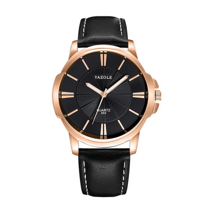 Luxurious Blue Glass Leather Watch