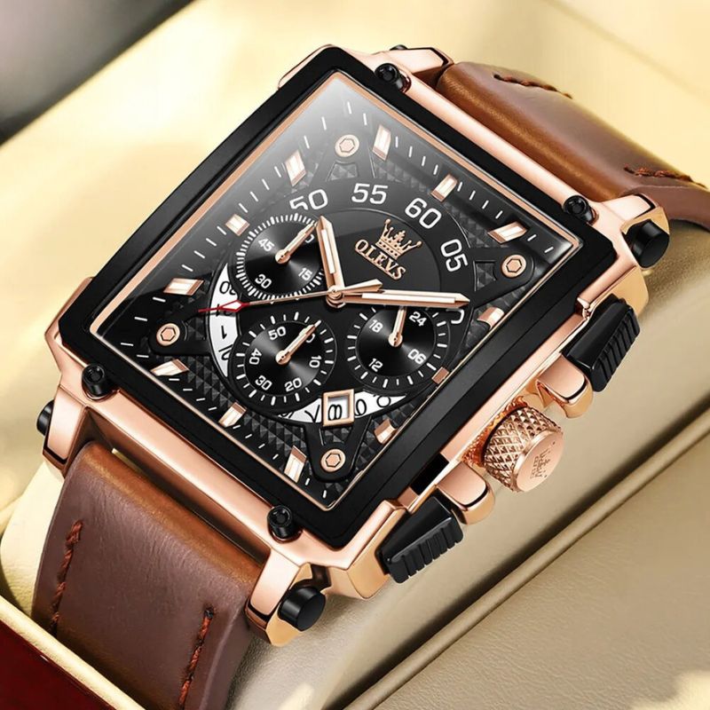 Square Dial Chronograph Watch
