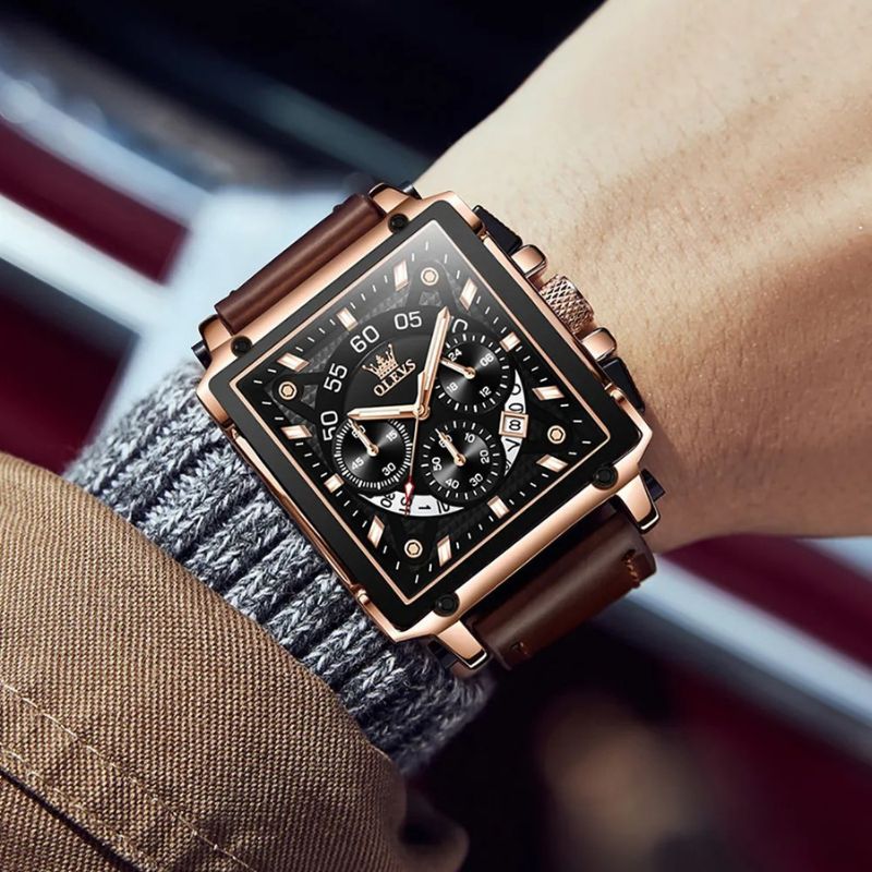 Square Dial Chronograph Watch