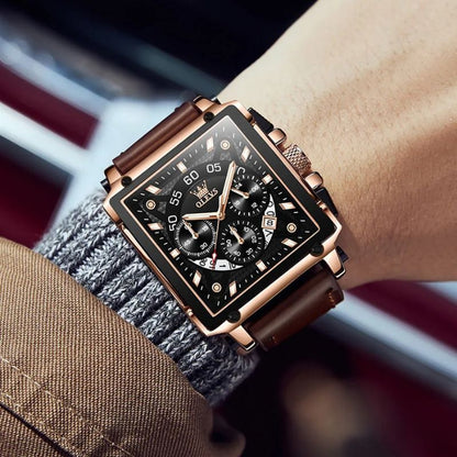 Square Dial Chronograph Watch