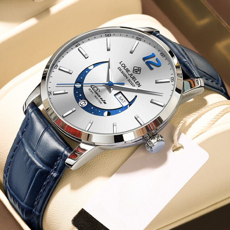 Elegant glowing moon phase clock