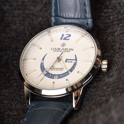 Elegant glowing moon phase clock