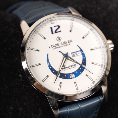 Elegant glowing moon phase clock