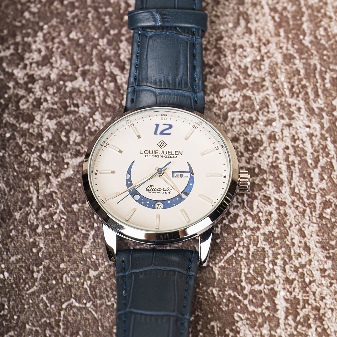 Elegant glowing moon phase clock
