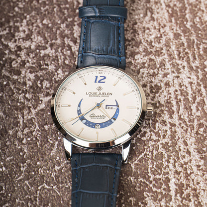 Elegant glowing moon phase clock