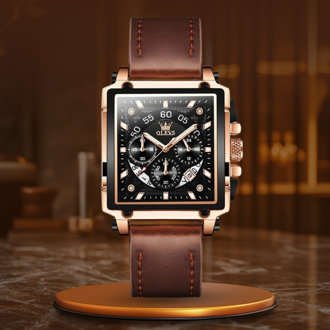 Square Dial Chronograph Watch