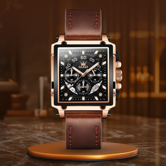 Square Dial Chronograph Watch