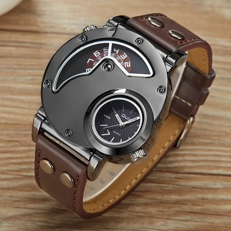 Luxurious Dual-Time Quartz Watch