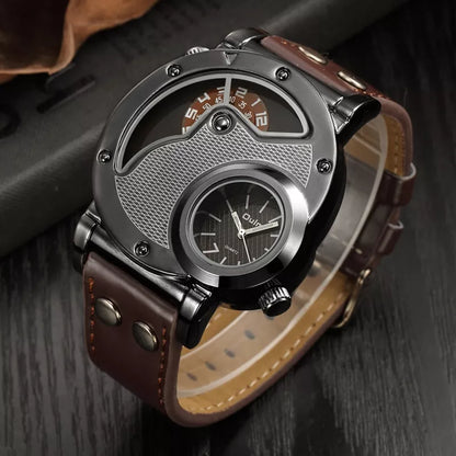 Luxurious Dual-Time Quartz Watch