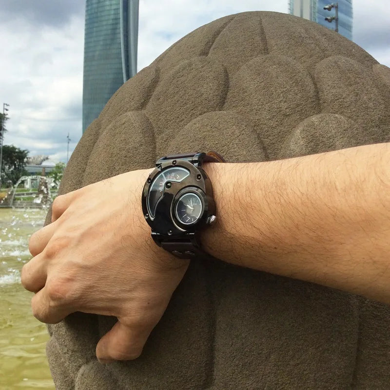 Luxurious Dual-Time Quartz Watch