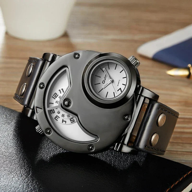 Luxurious Dual-Time Quartz Watch