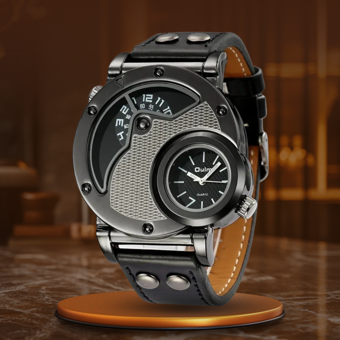 Luxurious Dual-Time Quartz Watch