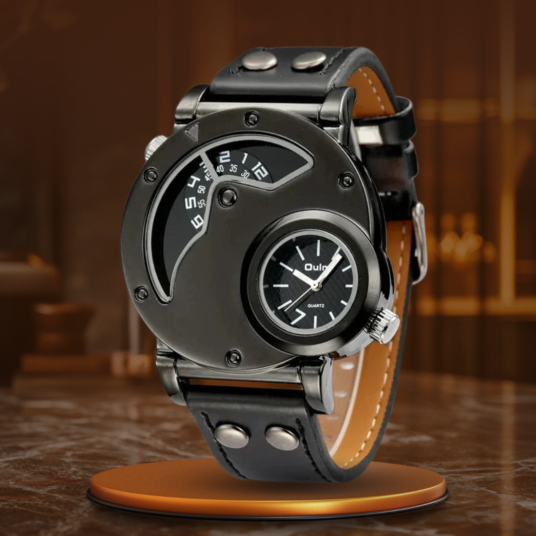 Luxurious Dual-Time Quartz Watch