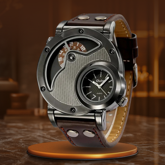 Luxurious Dual-Time Quartz Watch