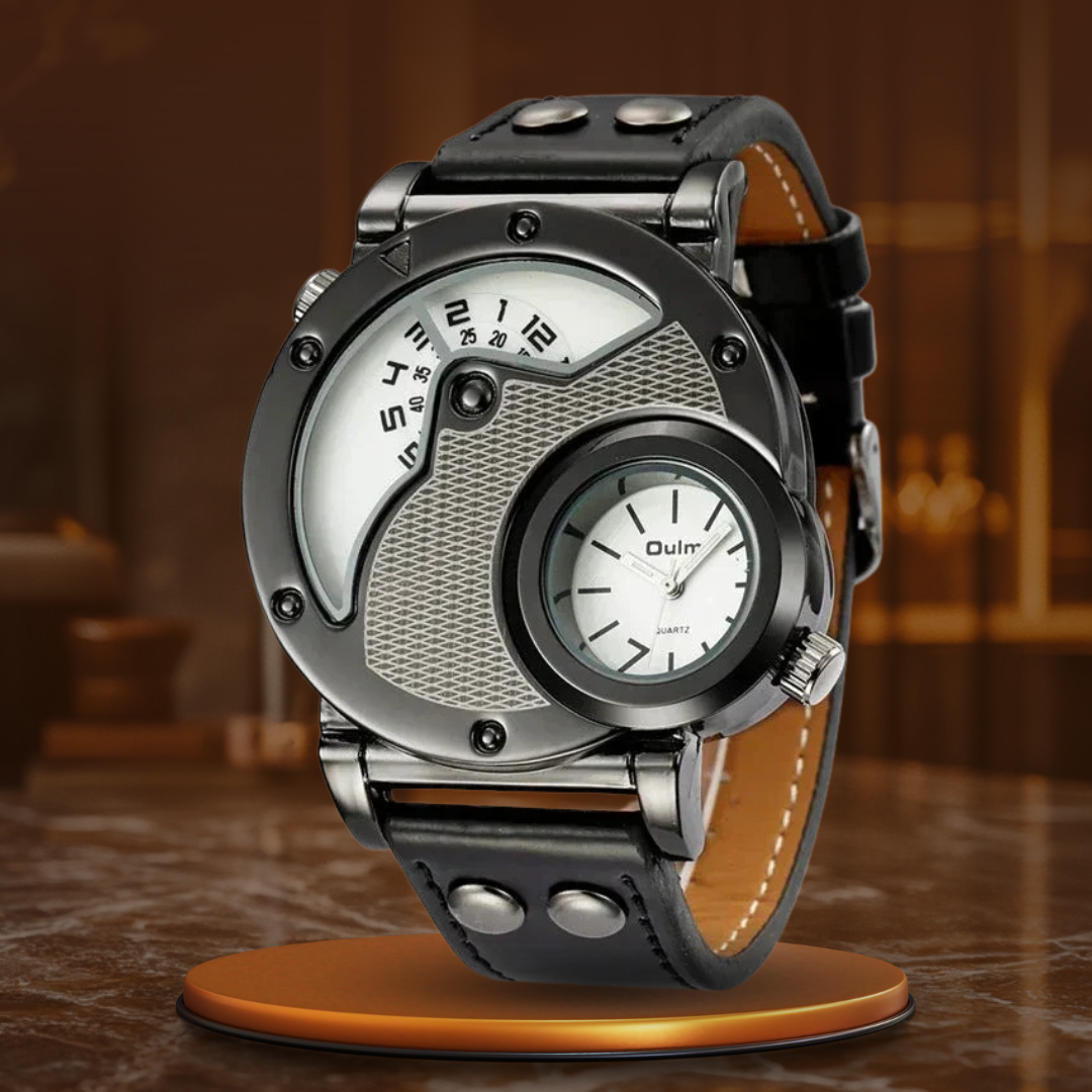 Luxurious Dual-Time Quartz Watch