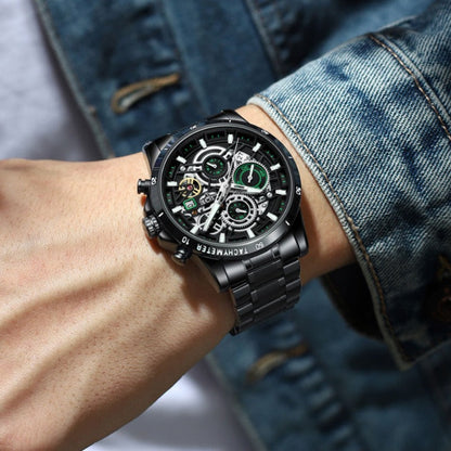 LIGE Skeleton Steel Watch - Trendy and Stylish Design