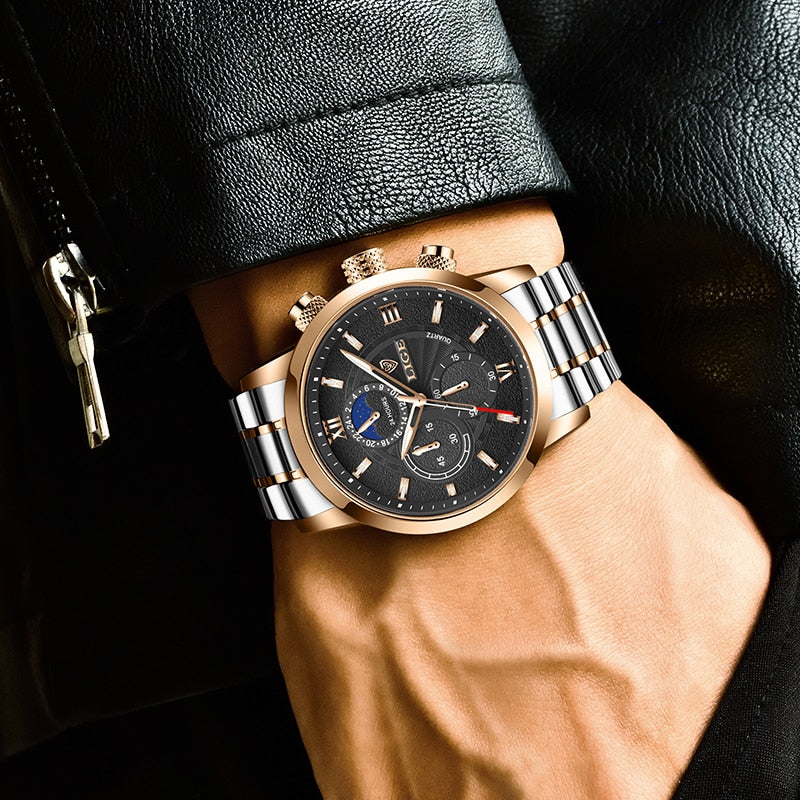 LIGE - Premium Stainless Steel Sports Watch