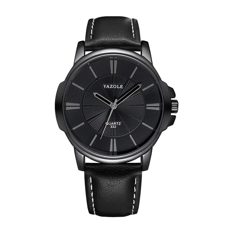 Luxurious Blue Glass Leather Watch