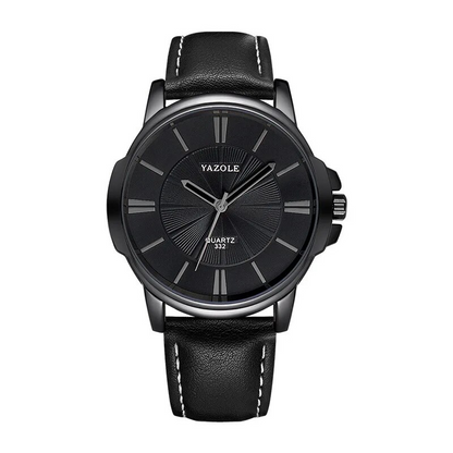 Luxurious Blue Glass Leather Watch