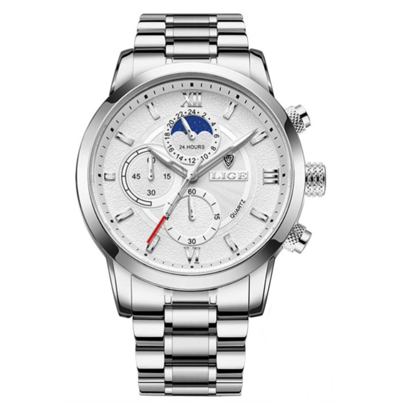 LIGE - Premium Stainless Steel Sports Watch