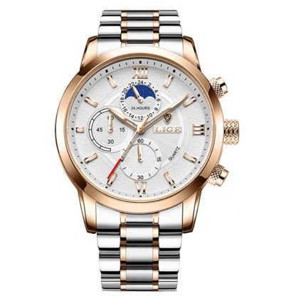 LIGE - Premium Stainless Steel Sports Watch