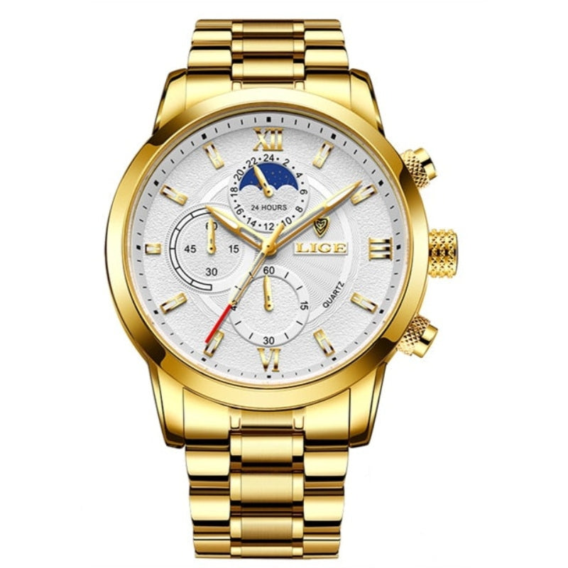 LIGE - Premium Stainless Steel Sports Watch
