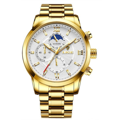 LIGE - Premium Stainless Steel Sports Watch