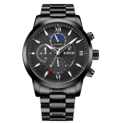 LIGE - Premium Stainless Steel Sports Watch
