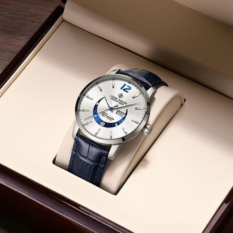 Elegant glowing moon phase clock