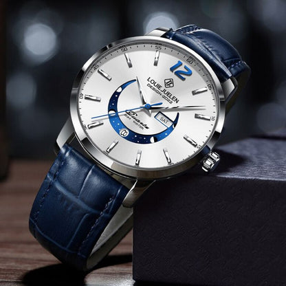 Elegant glowing moon phase clock
