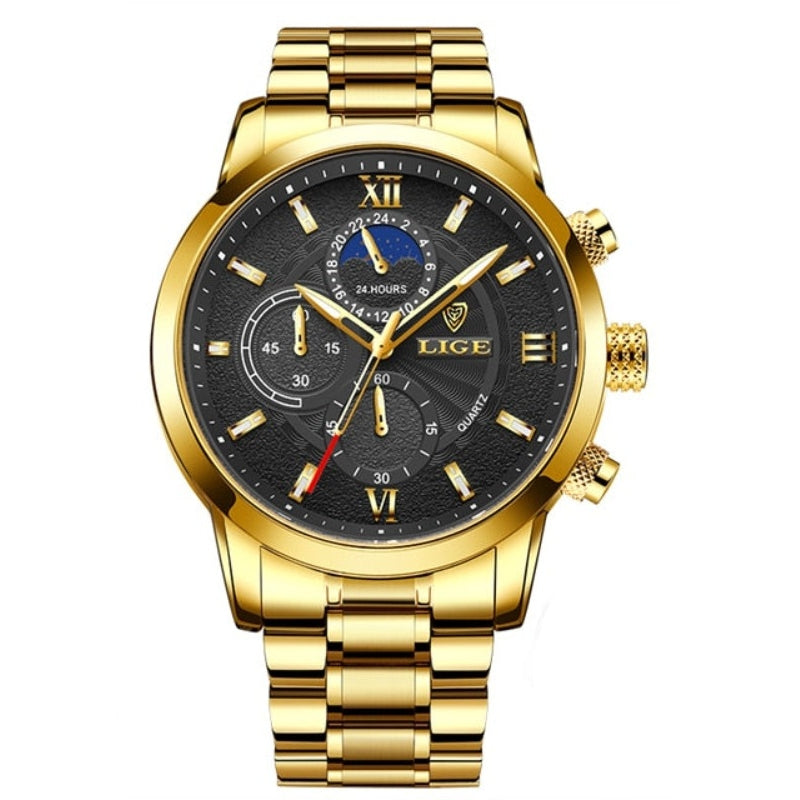 LIGE - Premium Stainless Steel Sports Watch